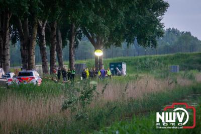 Vindplaats lichaam paar honderd meter van waar de tent stond van de vermiste man Pinksterconferentie van Stichting Opwekking in Biddinghuizen. - © NWVFoto.nl