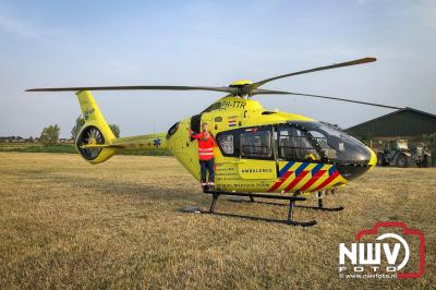 Traumahelikopter ingezet voor incident tijdens hooien Veldweg in Doornspijk - © NWVFoto.nl