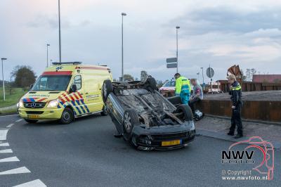 27-04-2016 Eenzijdig ongeval rotonde N309 Zuiderzeestraatweg - Gerichtenweg Elburg. - © NWVFoto.nl