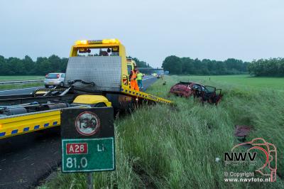 Eenzijdig ongeval A28 Li 81.0 Wezep - © NWVFoto.nl
