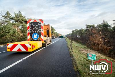 Berging van vrachtwagen A28 Re 67.7 tussen Nunspeet en 't Harde. - © NWVFoto.nl