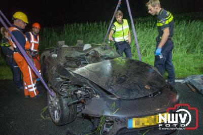Dode en gewonde na drama ongeval met 580 pk snelle auto op Oostelijke Rondweg in Elburg. - © NWVFoto.nl
